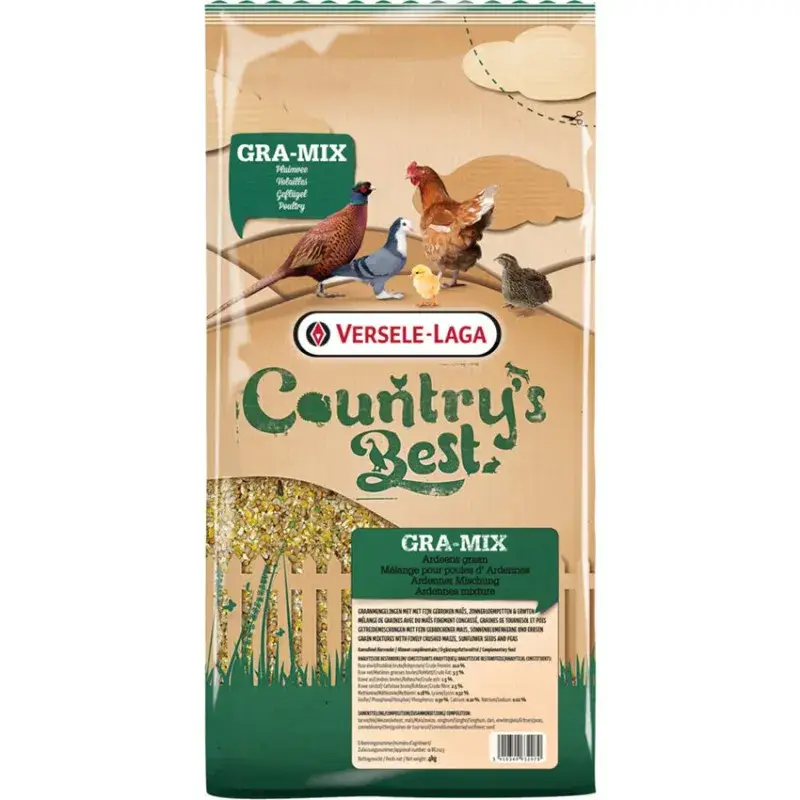Gra-Mix Mélange Poules D&rsquo;Ardennes – Avec Maïs Concassé Très Fin + Tournesol – 20 kg Meilleur Choix