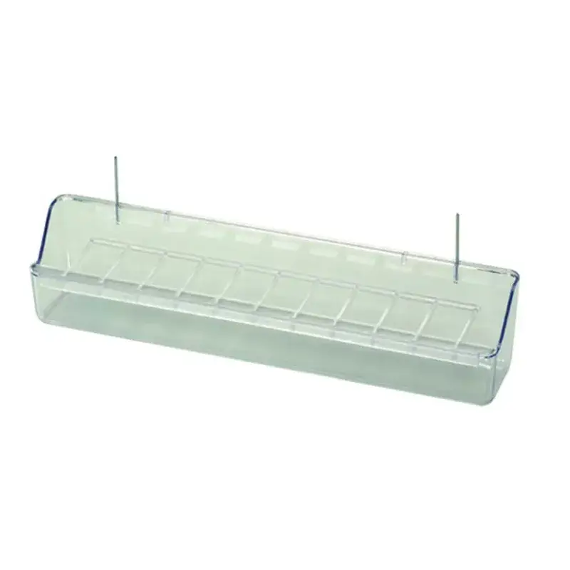 Mangeoire à Râtelier en Plastique Transparent avec Crochets en Fer – 30 cm Usine Directe