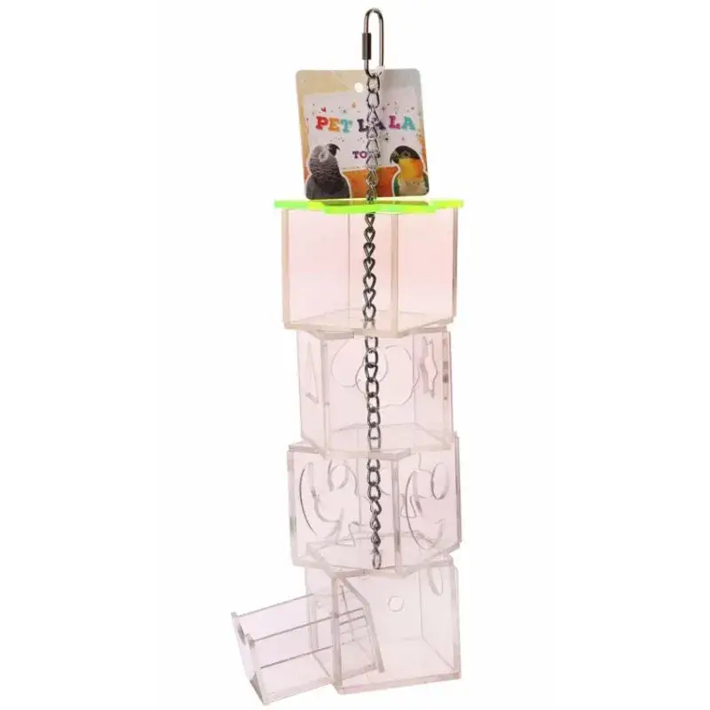 Acrylic Tower – Large – Distributeur Alimentaire pour Perroquet Paiement Sécurisé
