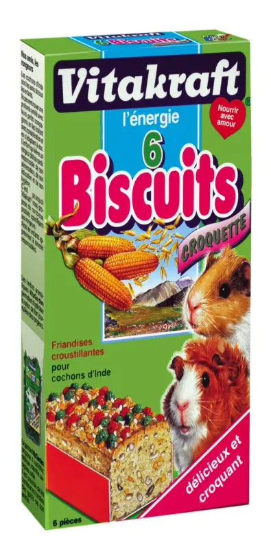 Vitakraft – Friandises Biscuits Croquette pour Cochons d'Inde – x6 Livraison Express