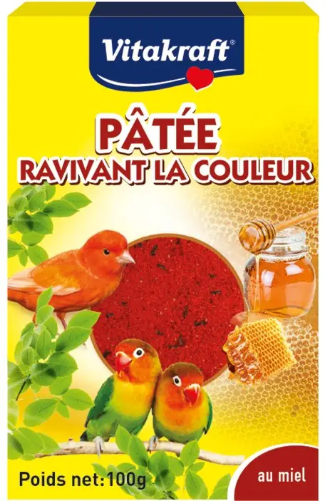 Prix Cassé Vitakraft – Aliments P&acirc;t&eacute;e Ravivant la Couleur au Miel pour Oiseaux – 100g