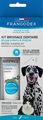 Prix Promo Francodex – Kit de Brossage des Dents pour Chien