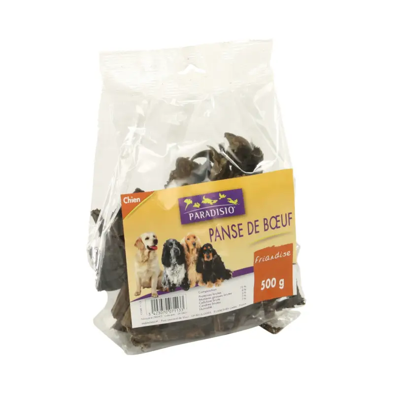 Offre Limitée Paradisio – Friandises Panses de B&oelig;uf pour Chien – 500g