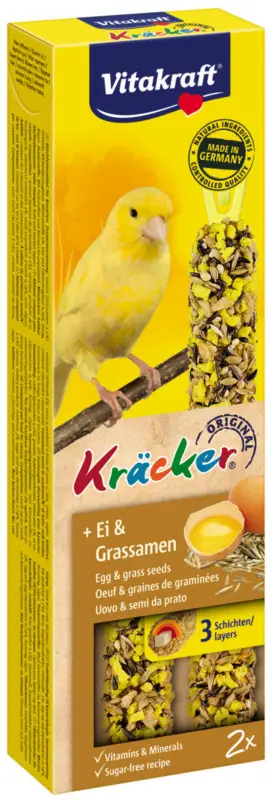 Offre Exclusive Vitakraft – Kr&auml;cker &OElig;uf et graines de Gramin&eacute;es pour Canaris x2