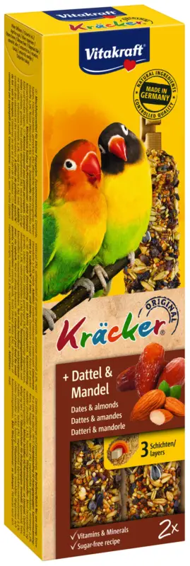 Vitakraft – Friandises Kr&auml;cker Dattes pour Petits Perroquets – x2 Produit De Marque