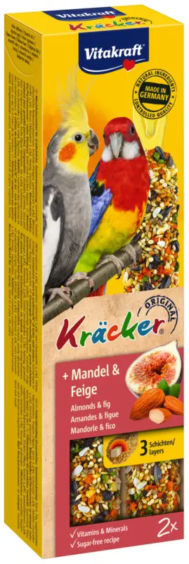 Offre Limitée Vitakraft – Friandises Kr&auml;cker aux Amandes et Figue pour Grandes Perruches – x2