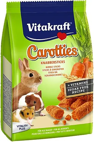 Vitakraft – Sticks &agrave; Grignoter Carotties &agrave; la Carotte pour Lapins Nains – 50g Haute Qualité