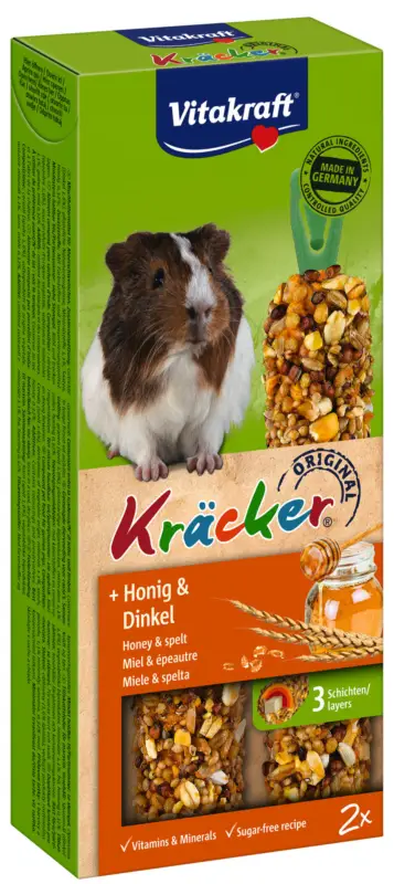 Dernière Chance Vitakraft – Friandises Kr&auml;cker au Miel et &Eacute;pautre pour Cochons d'Inde – x2