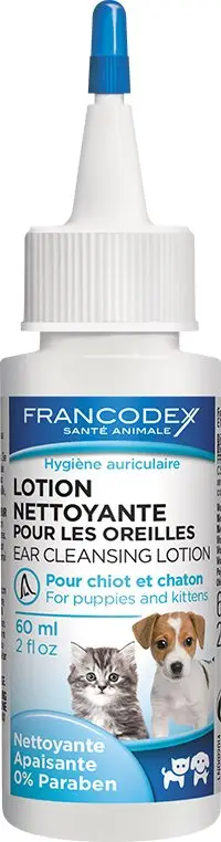 Francodex – Solution Nettoyante pour les Oreilles pour Chiot et Chaton – 60ml Dernier Modèle