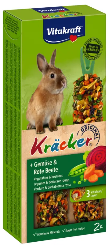 Nouveauté Vitakraft – Friandises Kr&auml;cker aux L&eacute;gumes pour Lapins Nains – x2