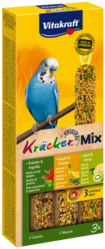 Vitakraft – Kr&auml;cker Banane/Kiwi/Herbes pour Perruches x3 Solde