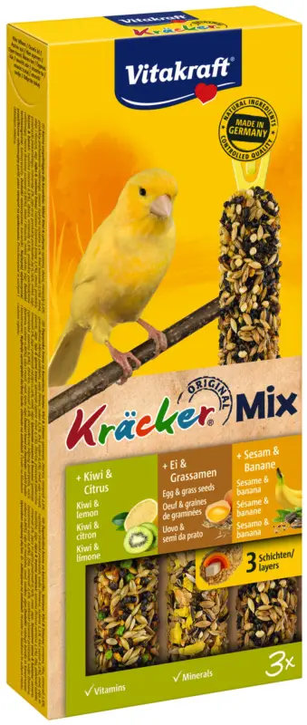Vitakraft – Friandises Kr&auml;cker Trio-Mix pour Canaris – x3 Pas Cher