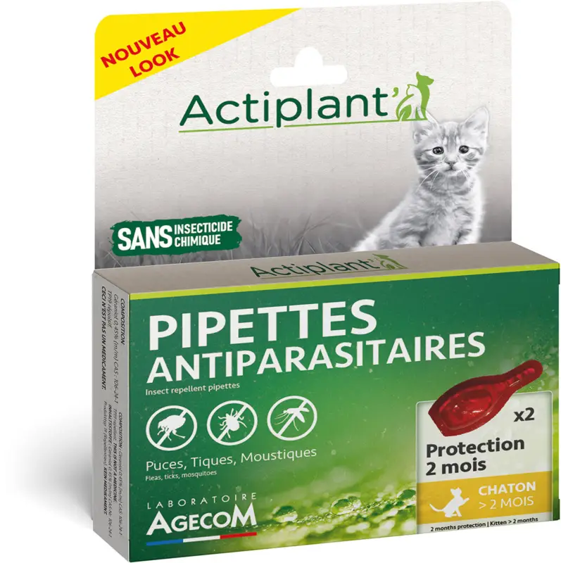 Essentiel – Pipettes Antiparasitaires Eco Spot pour Chaton – x2 Usine Directe