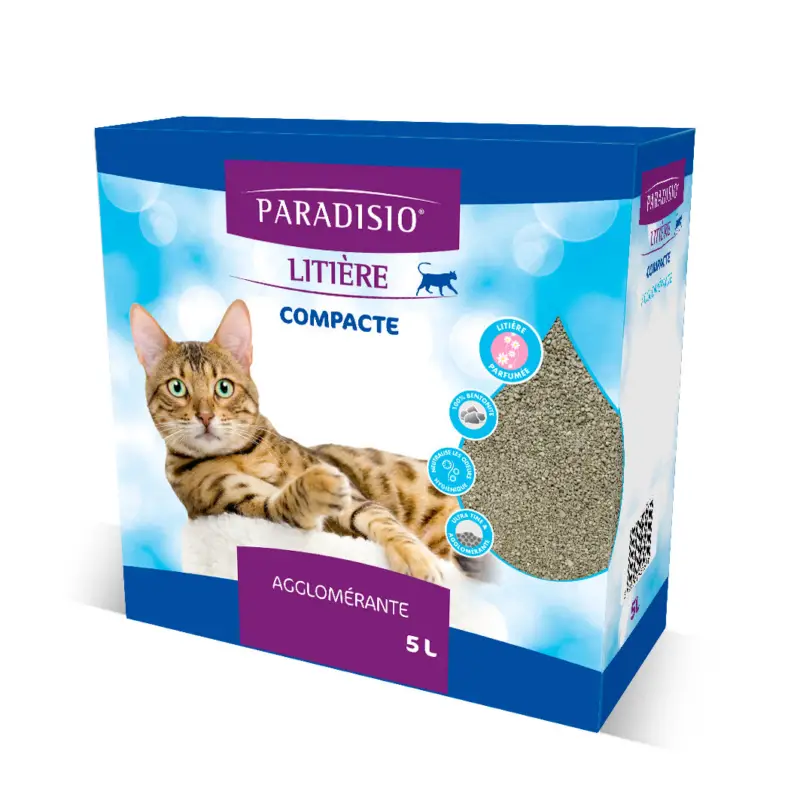 Paradisio – Liti&egrave;re Compacte Parfum&eacute;e pour Chat – 5L Usine Directe