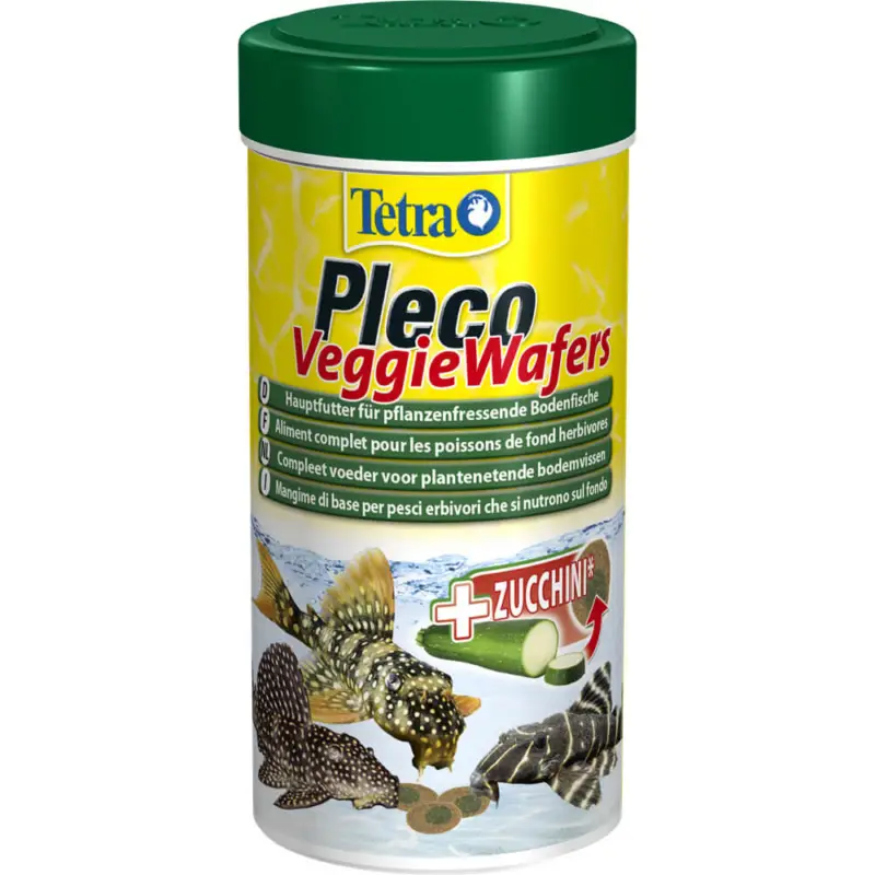 Commander Vite Tetra – Aliment Complet Pleco Veggie Wafers pour Poissons de Fond Herbivores – 250ml