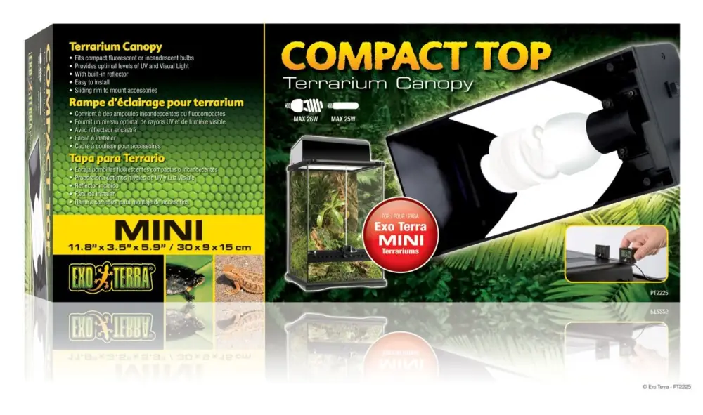 Satisfait Ou Remboursé Exo Terra – Rampe &Eacute;clairage Compact Top Mini pour Terrarium