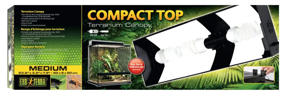 Exo Terra – Support d'Eclairage Galerie Compact pour Terrarium – 60x90x20cm Meilleure Vente