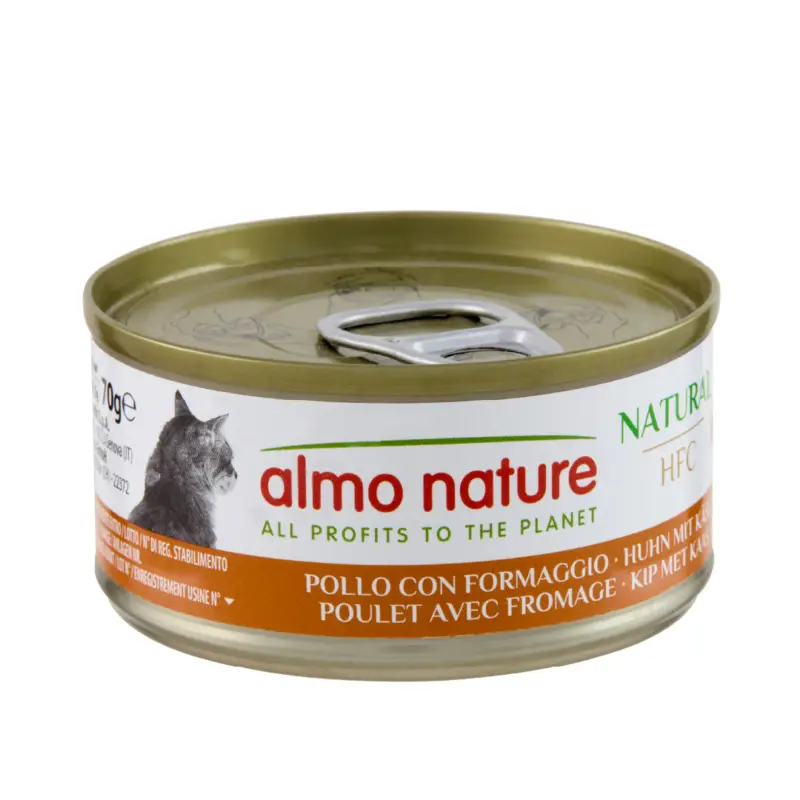 Almo Nature – P&acirc;t&eacute;e en Bo&icirc;te HFC Natural Poulet avec Fromage pour Chat – 70g Promotion