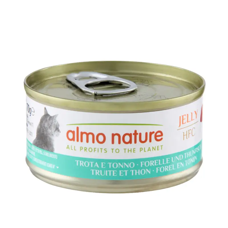 Almo Nature – P&acirc;t&eacute;e en Bo&icirc;te HFC Jelly Truite et Thon pour Chat – 70g Soldes