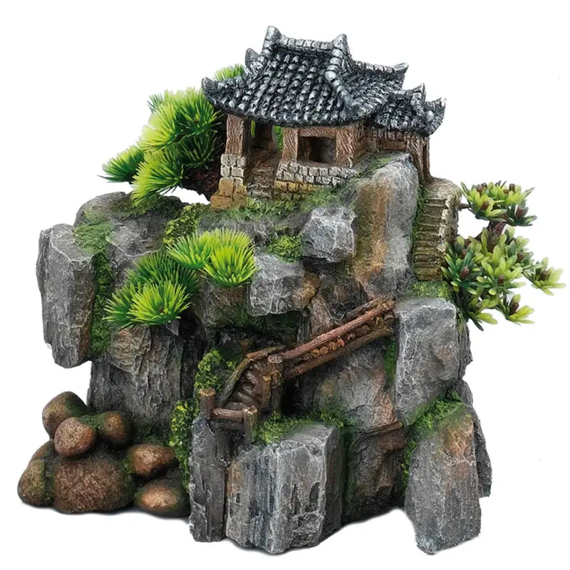 Usine Directe Aquadella – D&eacute;coration KOREANCOTTAGE pour Aquarium – 23x13x22cm