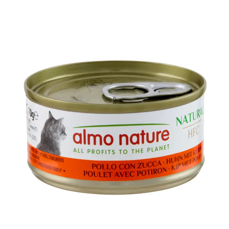 Almo Nature – P&acirc;t&eacute;e en Bo&icirc;te HFC Natural Poulet avec Potiron pour Chat – 70g Dernier Modèle