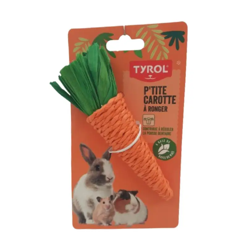 Meilleur Choix Tyrol – Jouet Carotte en Feuilles De Ma&iuml;s Tutti Corny &agrave; Ronger – 12cm