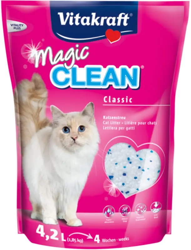 Vitakraft – Liti&egrave;re Silice Magic Clean Classic pour Chats – 4,2L Haute Qualité