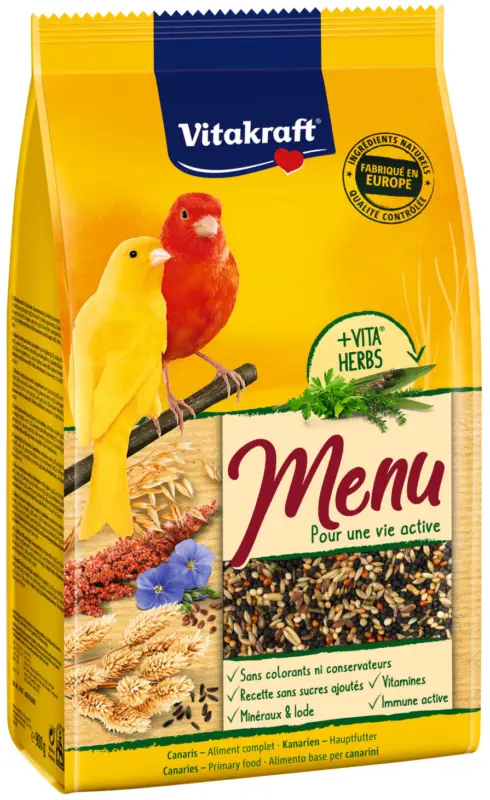 Vitakraft – Sachet Fra&icirc;cheur Premium Menu pour Canaris – 900g Offre Du Jour