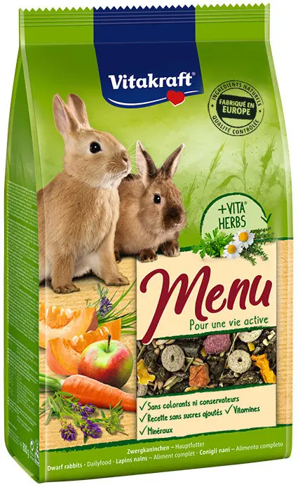 Nouveauté Vitakraft – Sachets Fra&icirc;cheur Premium Menu Vital pour Lapins Nains