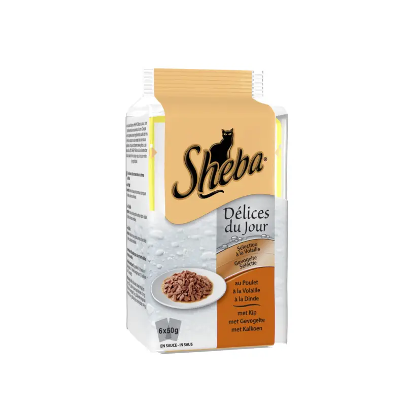 Prix Réduit Sheba – Sachets D&eacute;lices du Jour en Sauce &agrave; la Volaille pour Chat – 6x50g