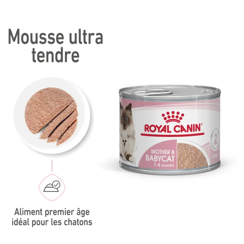 Solde Royal Canin – Tendre Mousse Mother & Babycat Chatte et Chaton 0 &agrave; 4 Mois – 195g