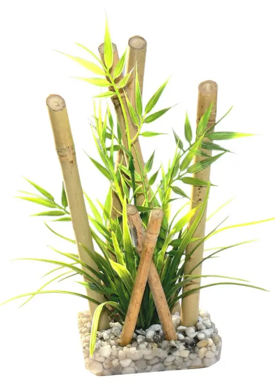 Tyrol – D&eacute;coration Bambou Large Plantes pour Aquarium – 25cm Promotion Saisonnière