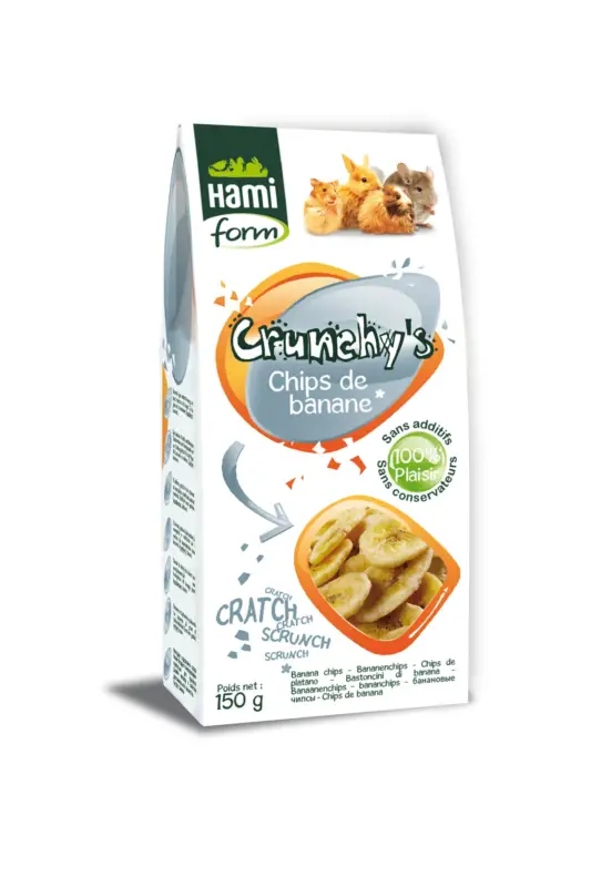 Commander Maintenant Hamiform – Crunchy's Chips de Banane pour Rongeur – 150g