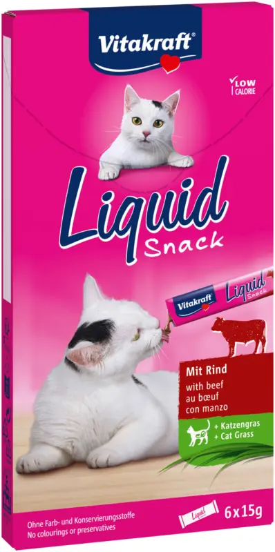 Bon Marché Vitakraft – Liquid-Snack boeuf & Cat Grass