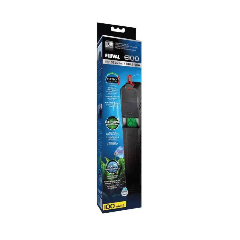 Fluval – Chauffe-eau E100 pour Aquarium 120L – 100W Meilleur Choix