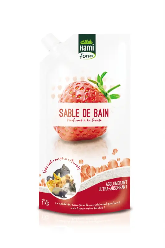 Hamiform – Sable de Bain Fraise pour Rongeur – 1Kg Offre Spéciale