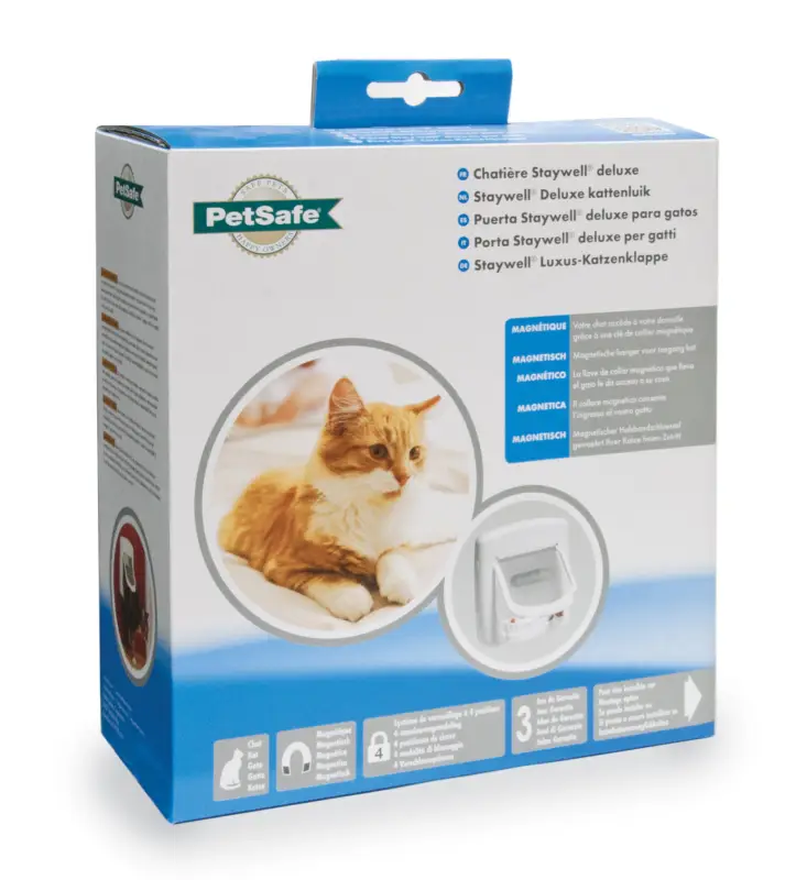 PetSafe – Chati&egrave;re Porte Magn&eacute;tique Luxe pour Chiens et chats – Blanc Dernière Chance