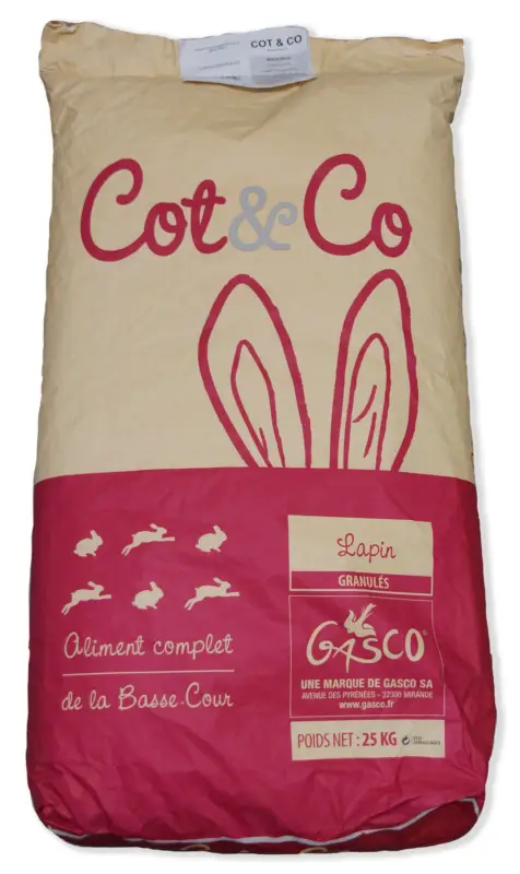 Gasco Cot&Co – Aliment Complet pour Lapins Fermiers – 25Kg Affaire À Saisir