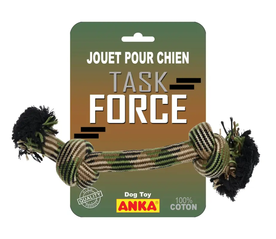 Anka - Jouet Corde 2 Nœuds TASK FORCE pour Chien Petit Prix