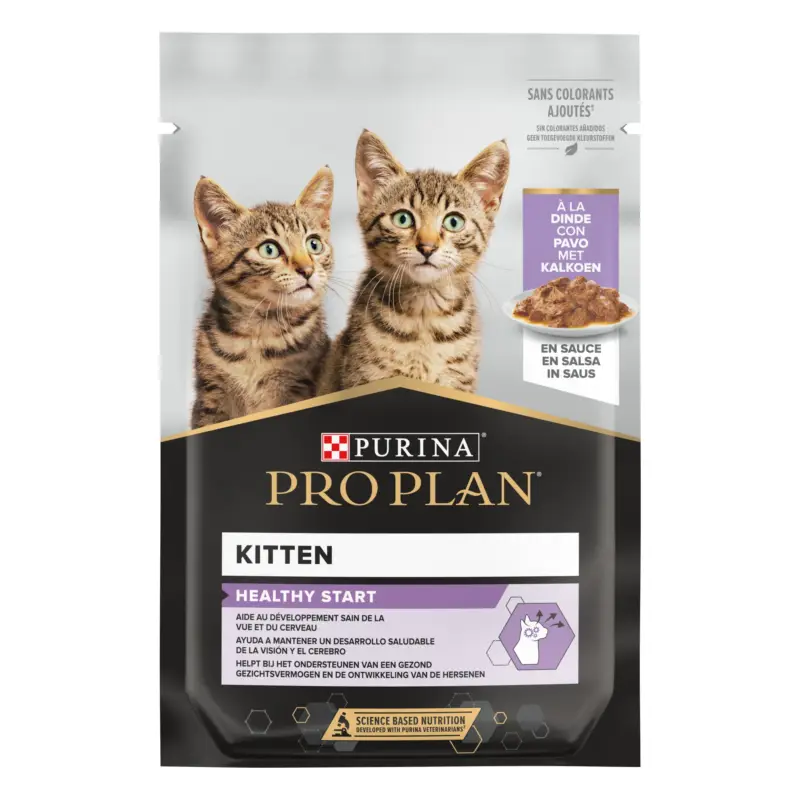 Pro Plan – Pochon Kitten HEALTHY START Dinde en Sauce pour chatons – 85g Promotion Saisonnière