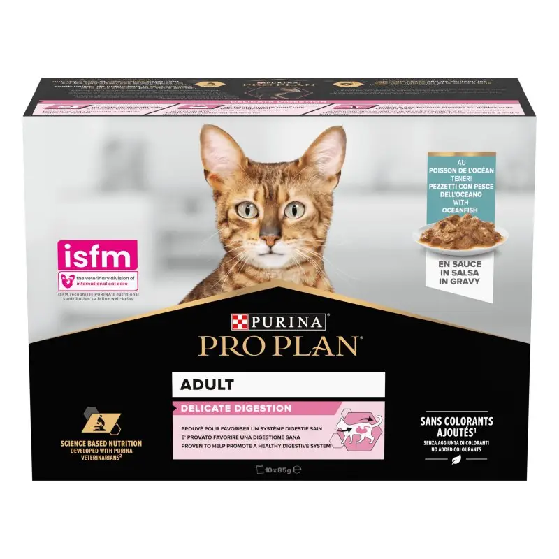 Pro Plan – Bouch&eacute;e en Sauce Delicate au Poisson pour Chat – 10x85g Offre Spéciale
