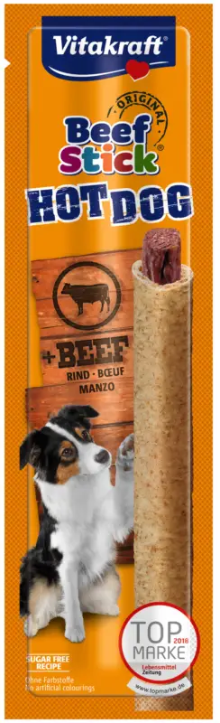 Seulement Aujourd'hui Vitakraft - Bâtonnet Beef-Stick Hot Dog au Bœuf pour Chien - 30g