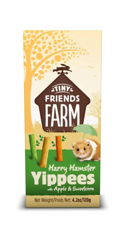 Nouvelle Collection Tiny Friends Farm – Biscuits aux Pommes et Ma&iuml;s pour Hamster – 120g