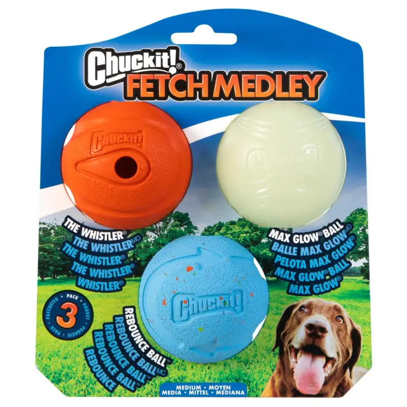 ChuckIt! - Pack 3 Balles Fetch Medley pour Chiens - M Prix Bas