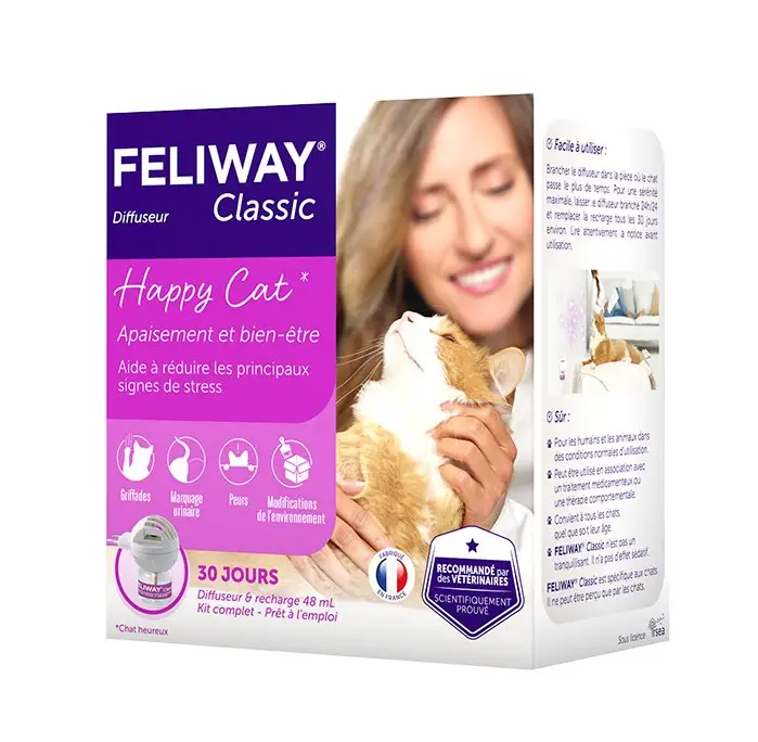 Offre Limitée Feliway Classic – Diffuseur + Recharge 30J pour le Stress du Chat – 48ml