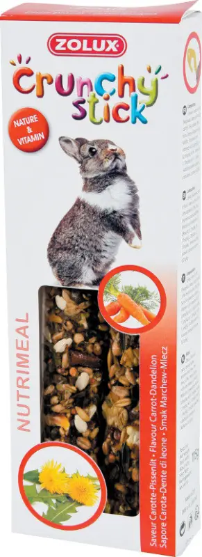 Zolux – Friandises Crunchy Stick Carotte et Pissenlit pour Lapin – 115g Expédié Aujourd&rsquo;hui