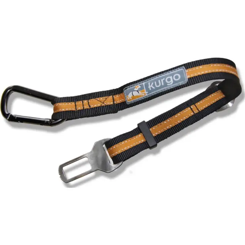 Expédition Rapide Kurgo – Attache Ceinture de S&eacute;curit&eacute; Voiture Tether pour Chien – Orange