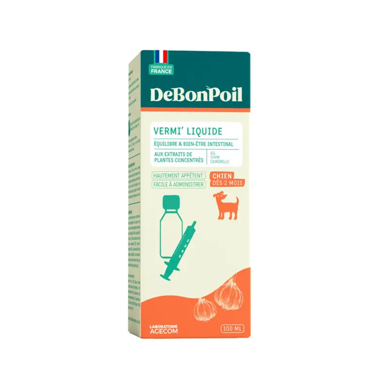 DeBonPoil - Vermi ' Liquide pour Chiens - 100ml Prix Promo