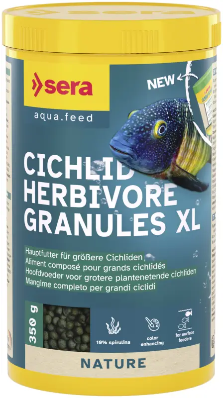 Sera - Aliments Cichlid Herbivore Granules XL pour Cichlidés - 350g/1L Promotion