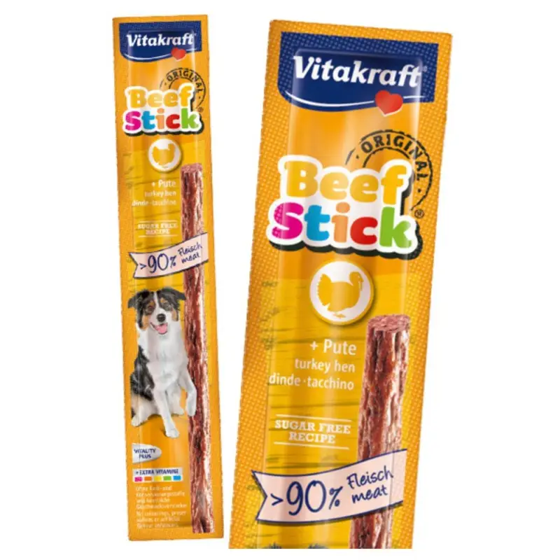 Vitakraft - Bâtonnet Beef-Stick Dinde pour Chien - 50x12g Populaire